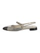 Miu Miu Faux Pearl Accents Colorblock Pattern Slingback Flats