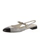 Miu Miu Faux Pearl Accents Colorblock Pattern Slingback Flats