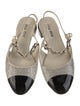 Miu Miu Faux Pearl Accents Colorblock Pattern Slingback Flats
