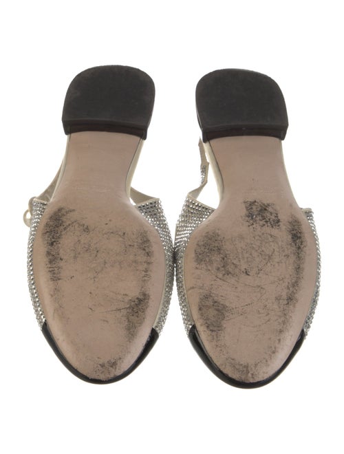 Miu Miu Faux Pearl Accents Colorblock Pattern Slingback Flats