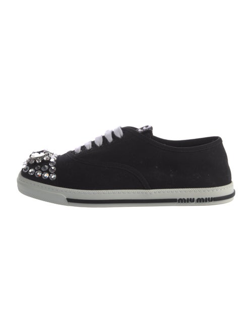 Miu Miu Canvas Crystal Embellishments Sneakers