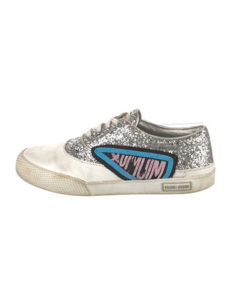 Miu Miu Glitter Colorblock Pattern Sneakers