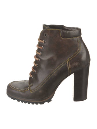 Miu Miu Leather Lace-Up Boots