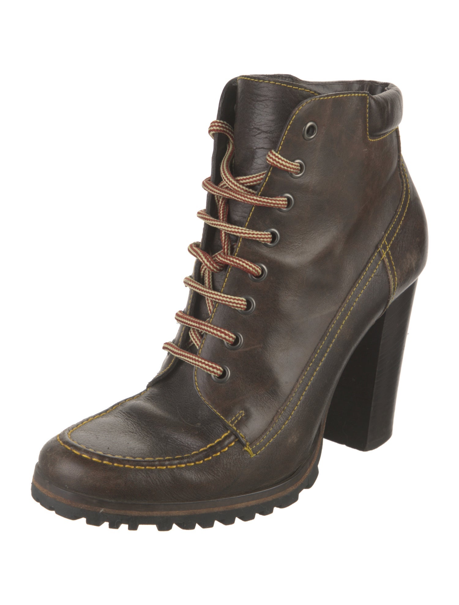 Miu Miu Leather Lace-Up Boots