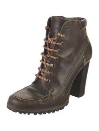 Miu Miu Leather Lace-Up Boots