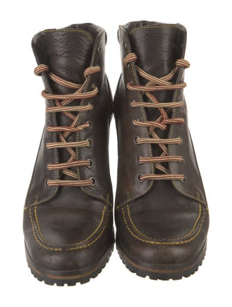 Miu Miu Leather Lace-Up Boots