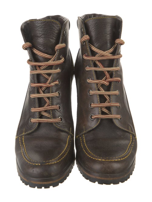 Miu Miu Leather Lace-Up Boots