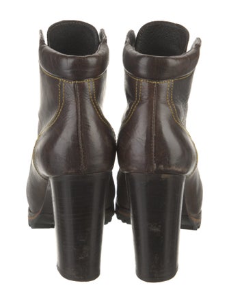 Miu Miu Leather Lace-Up Boots