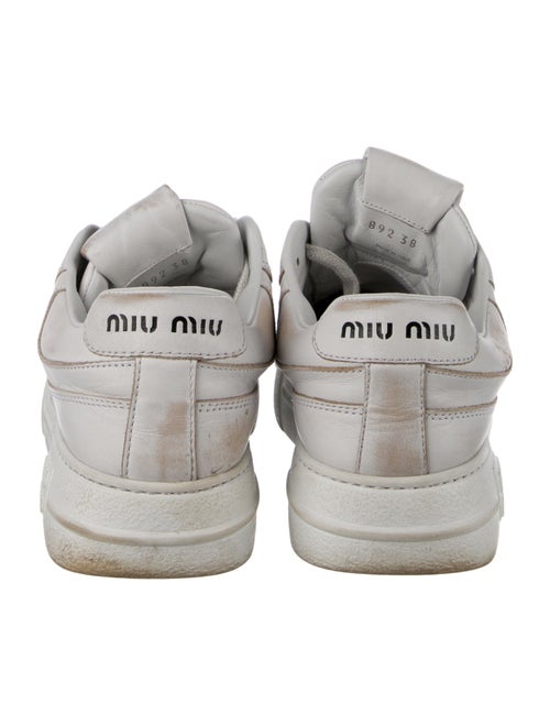 Miu Miu Leather Distressed Accents Sneakers