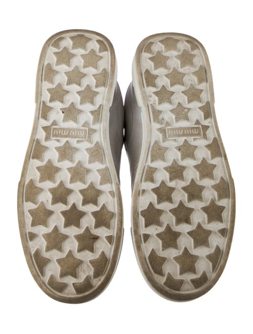 Miu Miu Leather Distressed Accents Sneakers