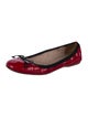Miu Miu Patent Leather Bow Accents Ballet Flats