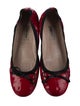 Miu Miu Patent Leather Bow Accents Ballet Flats