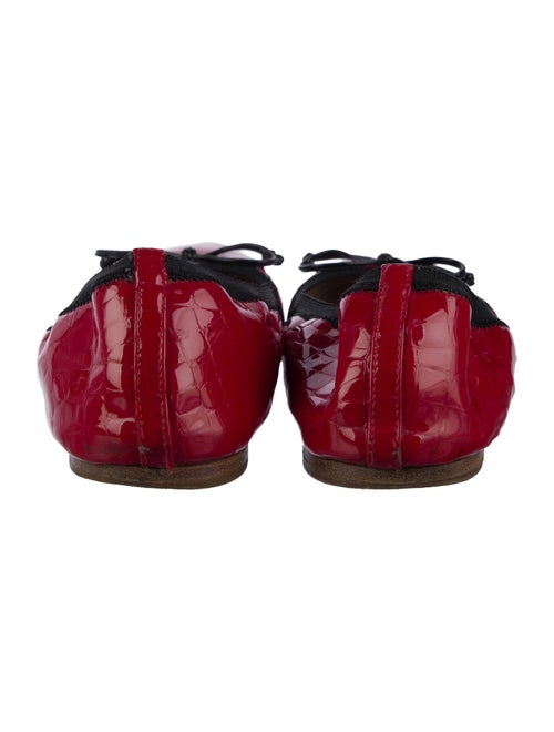 Miu Miu Patent Leather Bow Accents Ballet Flats