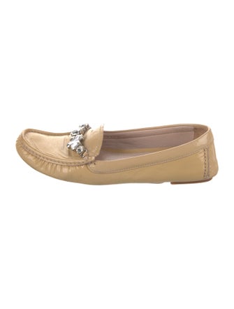Miu Miu Patent Leather Crystal Embellishments Loafers