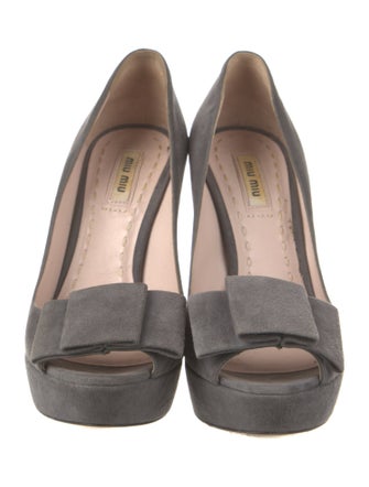 Miu Miu Suede Bow Accents Pumps