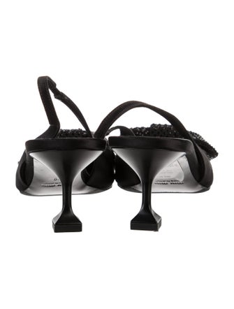 Miu Miu Satin Bow Accents Slingback Pumps