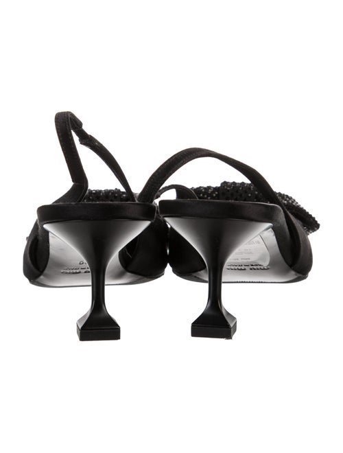 Miu Miu Satin Bow Accents Slingback Pumps