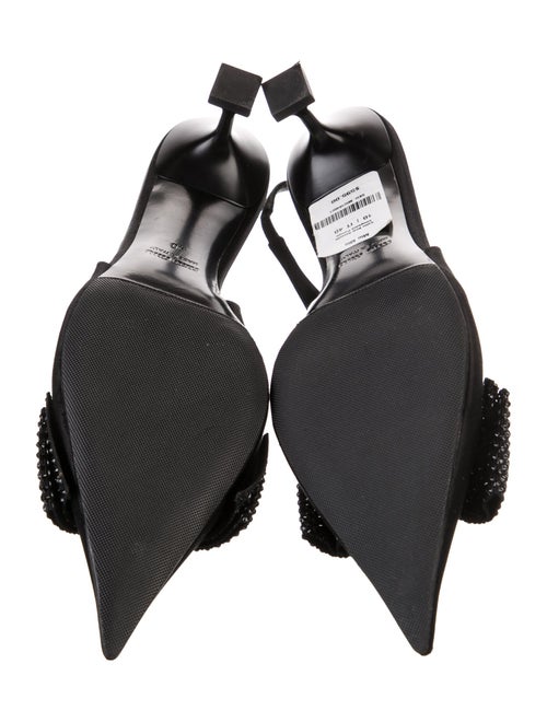 Miu Miu Satin Bow Accents Slingback Pumps