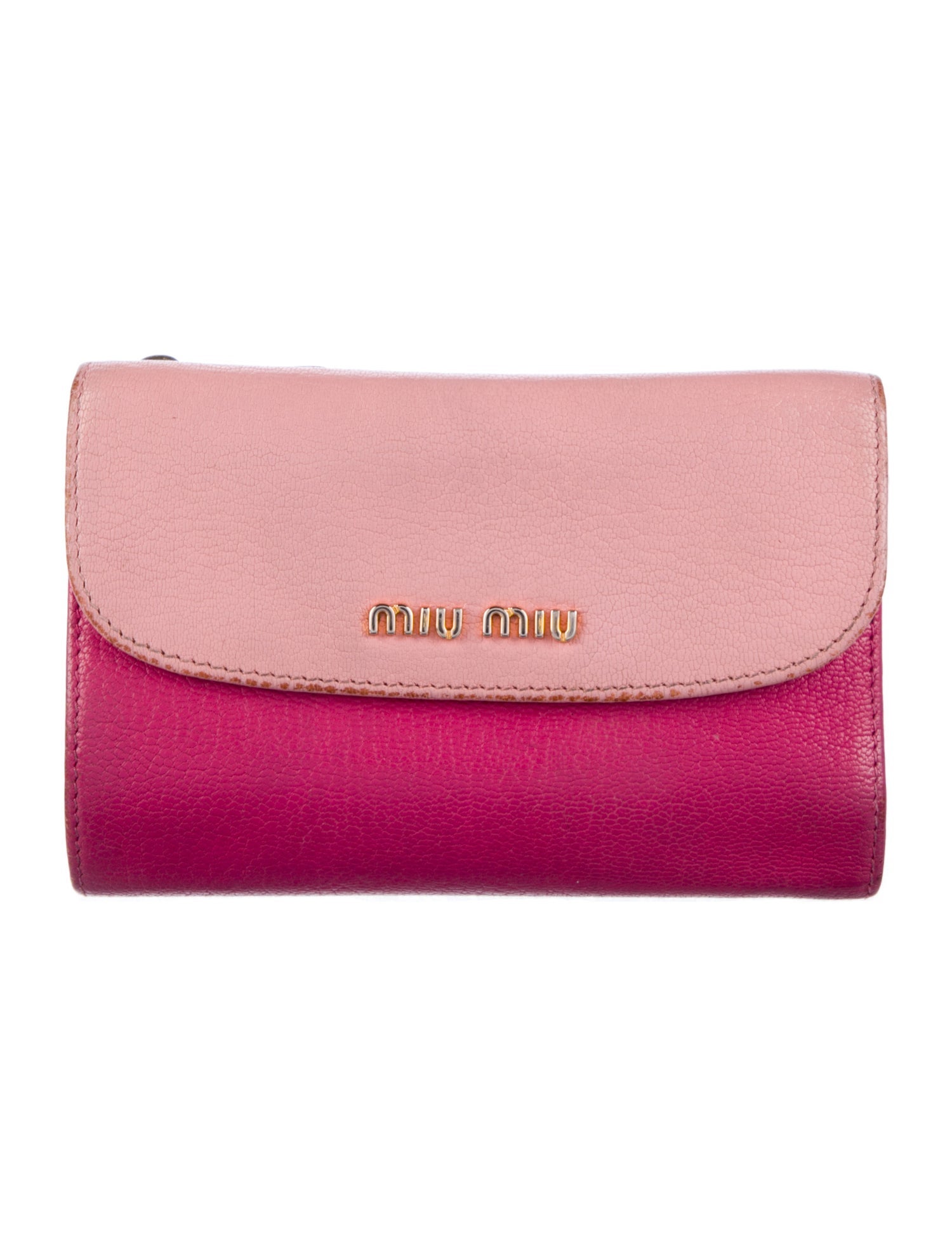 Miu Miu Leather Colorblock Pattern Wallet