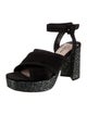 Miu Miu Suede Glitter Accents Sandals