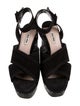 Miu Miu Suede Glitter Accents Sandals