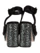 Miu Miu Suede Glitter Accents Sandals