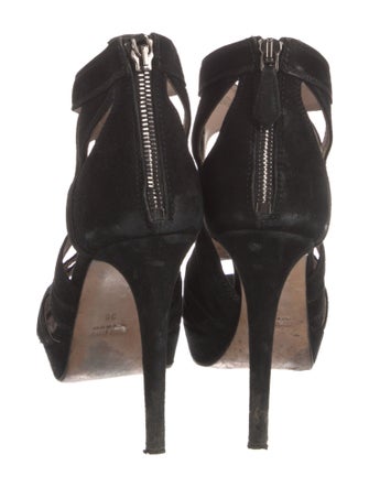 Miu Miu Suede Cutout Accent Pumps