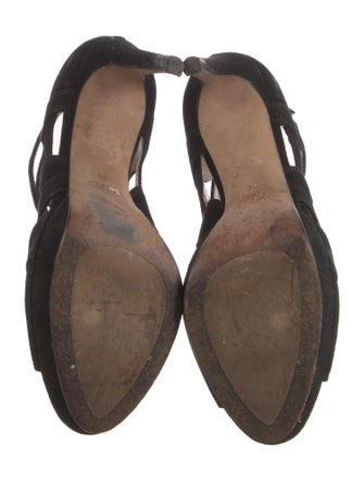 Miu Miu Suede Cutout Accent Pumps