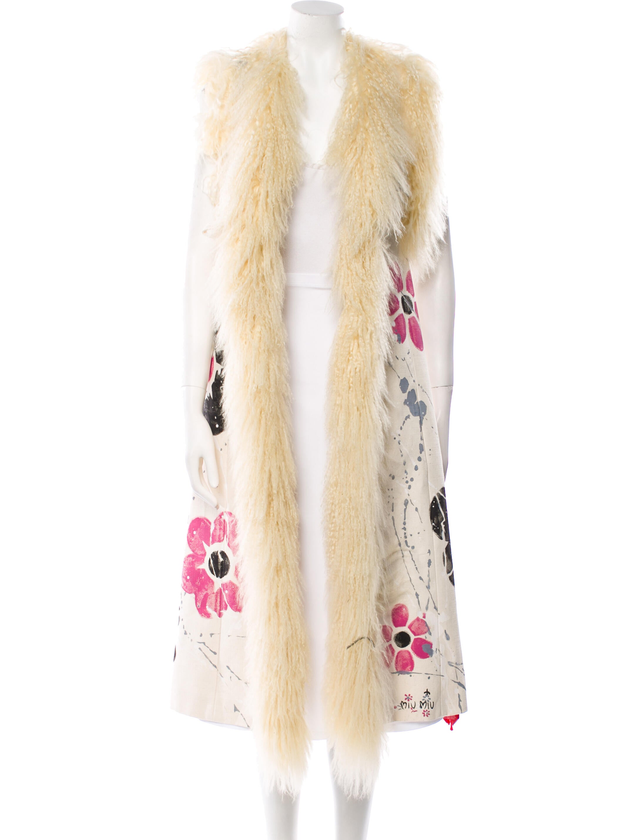 Miu Miu 2020 Floral Print Fur Jacket