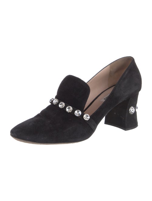 Miu Miu Suede Crystal Embellishments Pumps