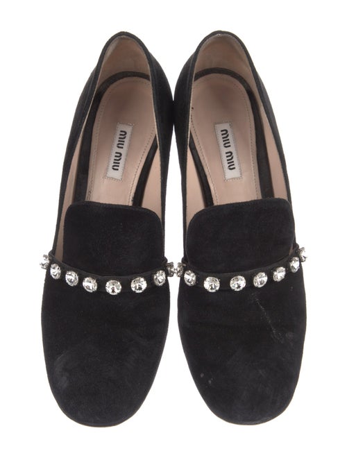 Miu Miu Suede Crystal Embellishments Pumps