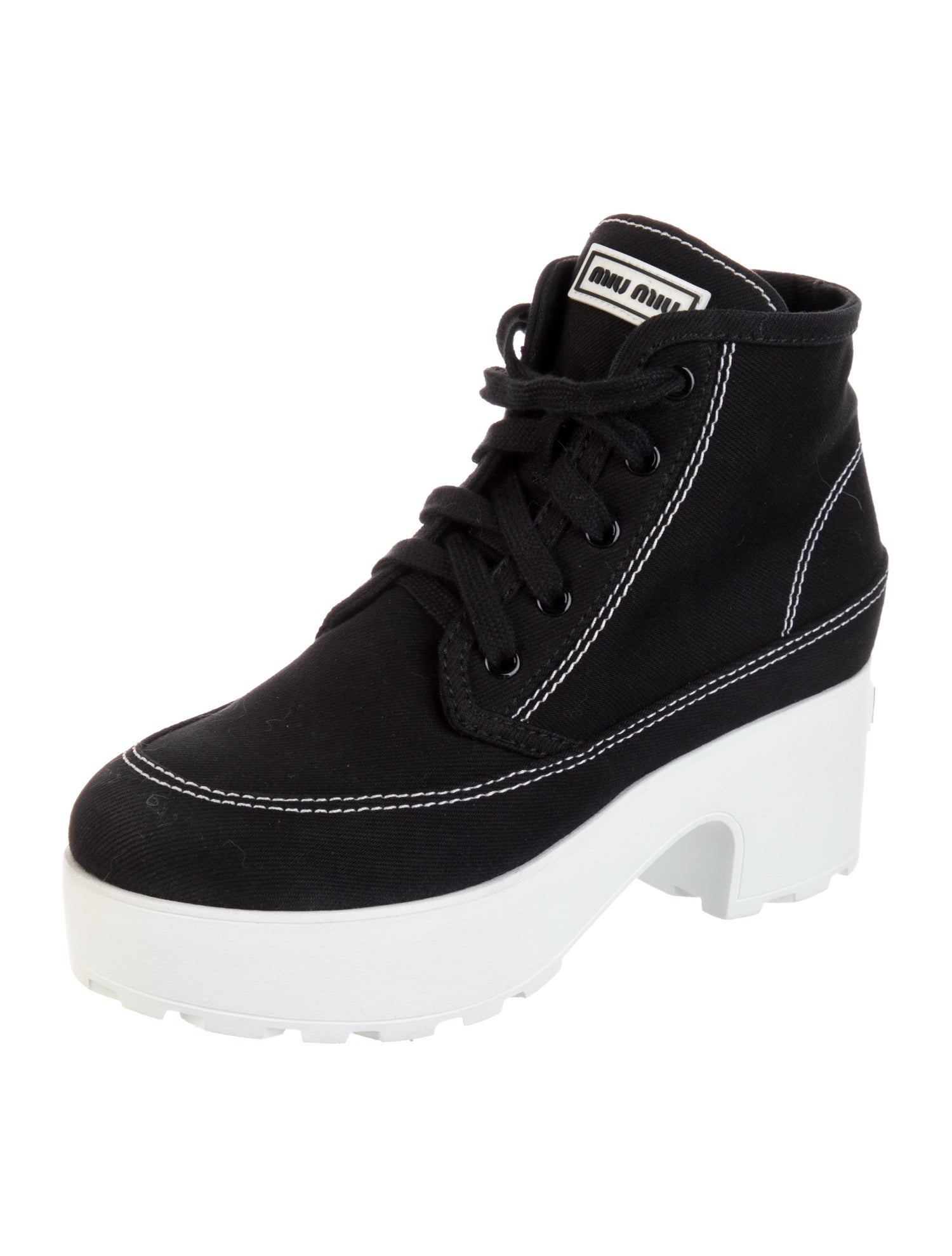 Miu Miu Canvas Combat Boots