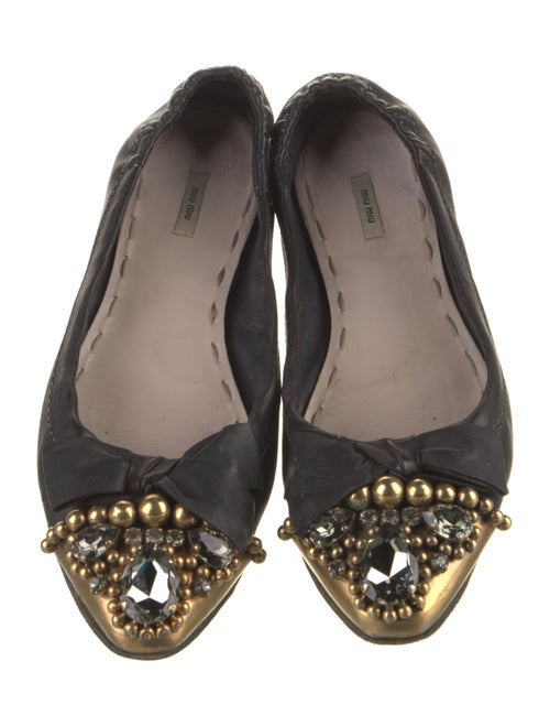 Miu Miu Leather Colorblock Pattern Ballet Flats
