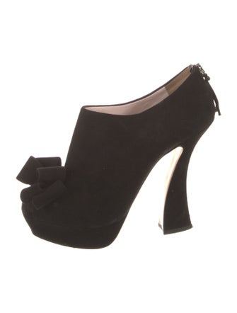 Miu Miu Suede Bow Accents Pumps