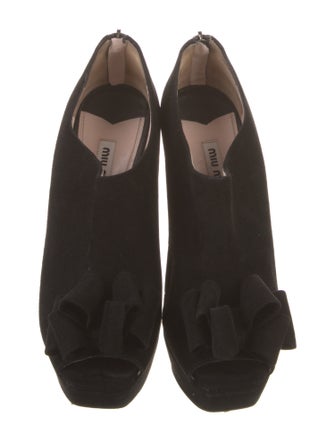 Miu Miu Suede Bow Accents Pumps