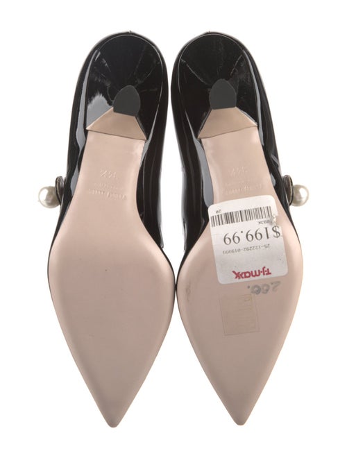 Miu Miu Faux Pearl Accents Patent Leather Pumps
