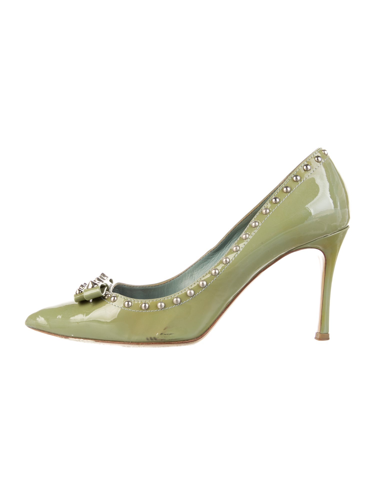 Miu Miu Leather Bow Accents Pumps