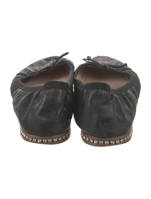 Miu Miu Leather Bow Accents Ballet Flats
