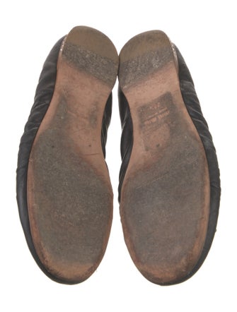 Miu Miu Leather Bow Accents Ballet Flats