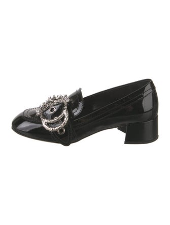 Miu Miu Patent Leather Crystal Embellishments Pumps