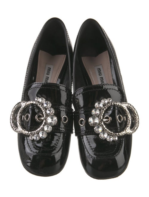 Miu Miu Patent Leather Crystal Embellishments Pumps
