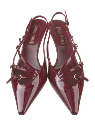 Miu Miu Patent Leather Slingback Pumps