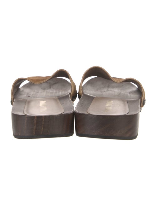 Miu Miu Suede Studded Accents Slides