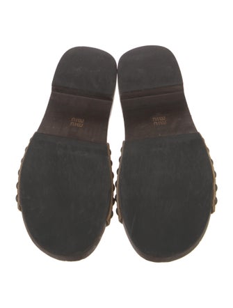 Miu Miu Suede Studded Accents Slides