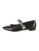 Miu Miu Patent Leather Crystal Embellishments Mary Jane Flats