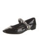 Miu Miu Patent Leather Crystal Embellishments Mary Jane Flats