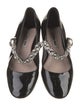 Miu Miu Patent Leather Crystal Embellishments Mary Jane Flats