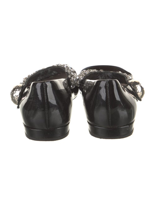 Miu Miu Patent Leather Crystal Embellishments Mary Jane Flats