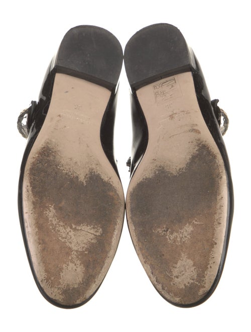 Miu Miu Patent Leather Crystal Embellishments Mary Jane Flats