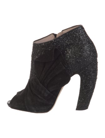 Miu Miu Glitter Floral Print Boots